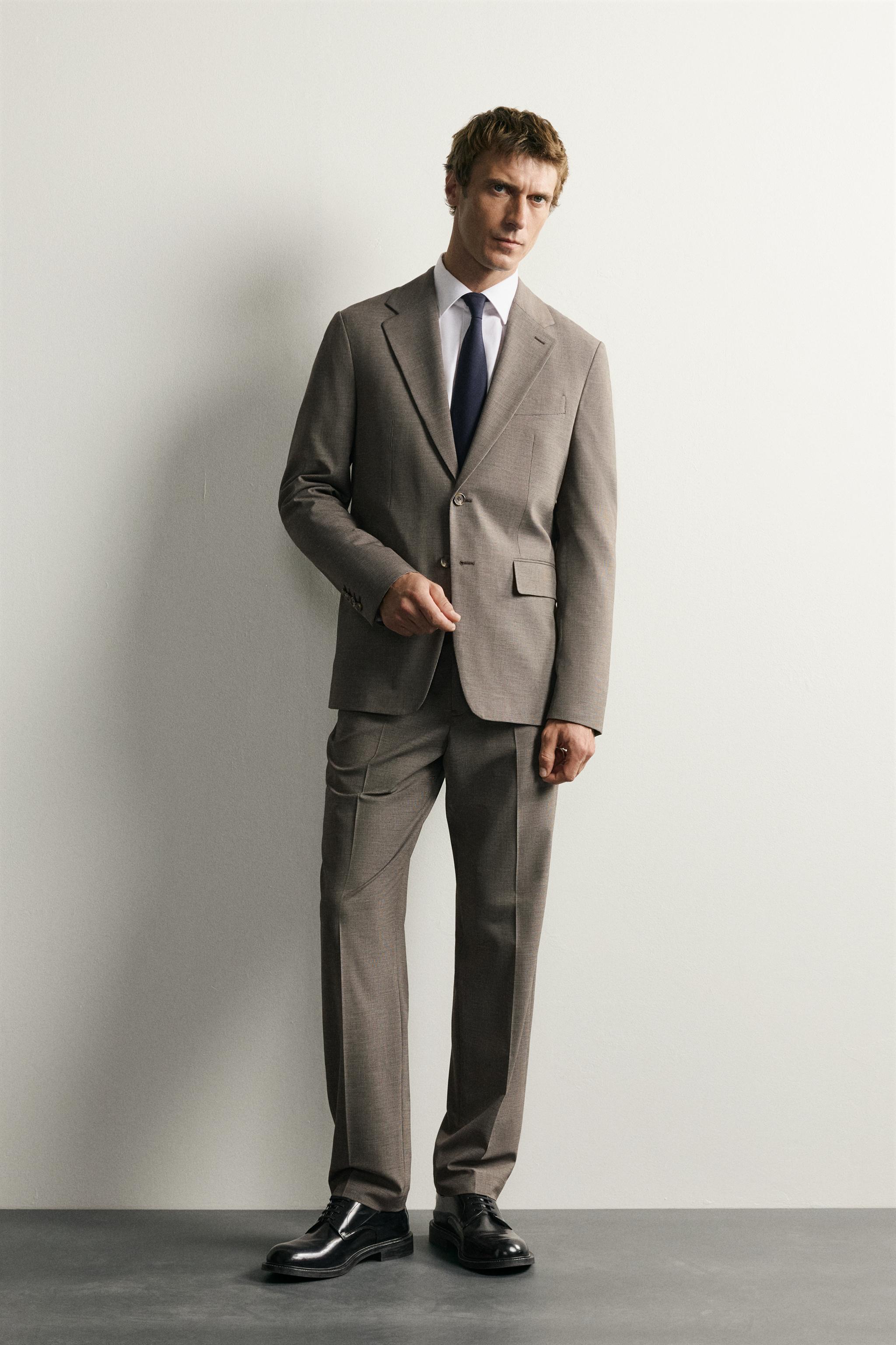 HOUNDSTOOTH REGULAR FIT SUIT BLAZER
